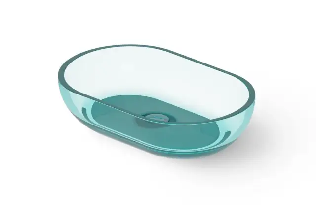 Dea Design Раковина чаша 58x38x14h см, Glasstech, цвет: lake water blue DD9034 580 R8