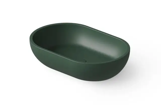 Dea Design Раковина чаша 58x38x14h см, Solid Surface, цвет: dark green DD9034 580 11