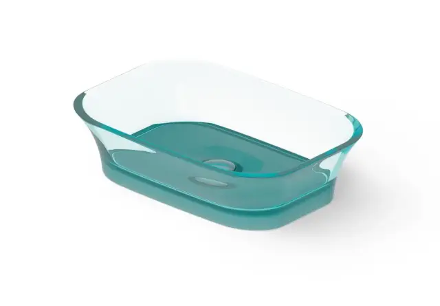 Dea Design Раковина чаша 55x38x14h см, Glasstech, цвет: lake water blue DD9030 550 R8