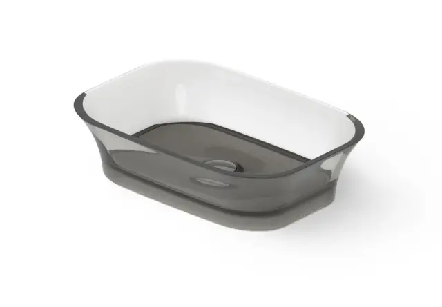 Dea Design Раковина чаша 55x38x14h см, Glasstech, цвет: smoky black DD9030 550 R4