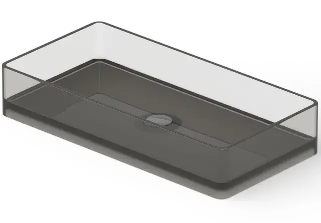 Dea Design Раковина чаша 80x40x14,5h см, Glasstech, цвет: smoky black DD9010 800 R4