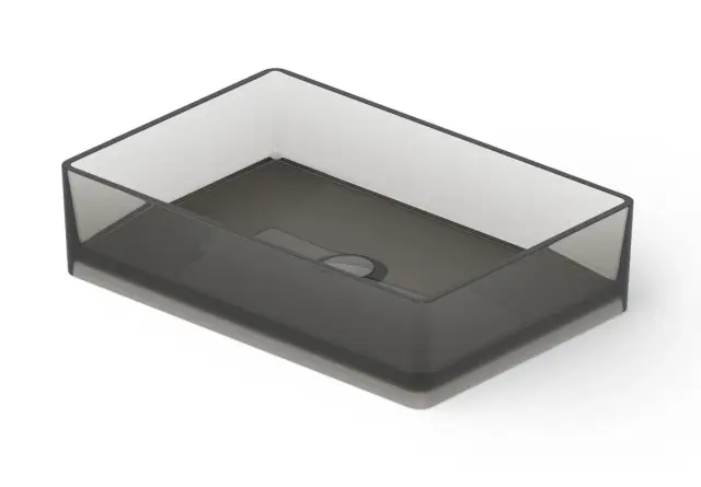 Dea Design Раковина чаша 60x40x14,5h см, Glasstech, цвет: smoky black DD9009 600 R4