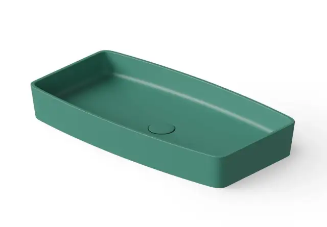 Dea Design Раковина чаша 68x36x9,5h см, Solid Surface, цвет: green DD9001 680 10