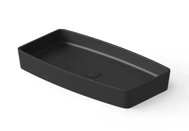 Dea Design Раковина чаша 68x36x9,5h см, Solid Surface, цвет: black DD9001 680 16