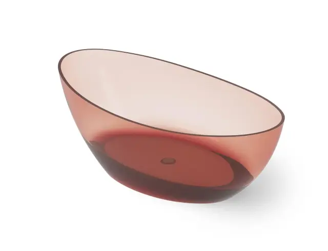 Dea Design Elegant Ванна из Glasstech отдельностоящая 160x80 см, цвет: pomegranate DD8643 1600 R5