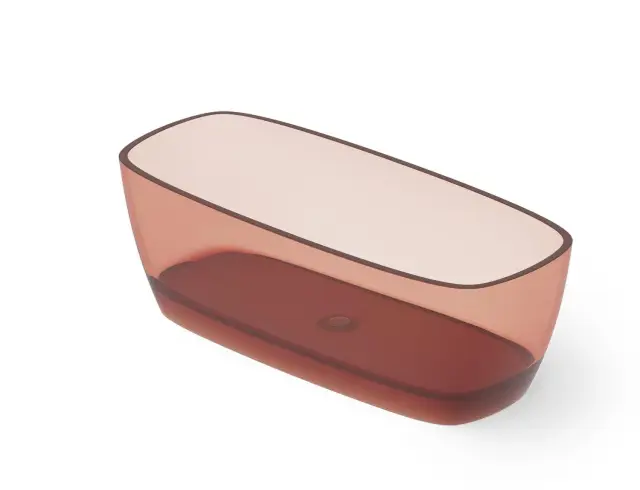 Dea Design Soul Ванна из Glasstech отдельностоящая 170x72 см, цвет: pomegranate DD8632 1700 R5