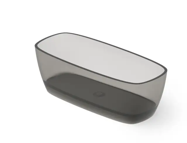 Dea Design Soul Ванна из Glasstech отдельностоящая 170x72 см, цвет: smoky black DD8632 1700 R4