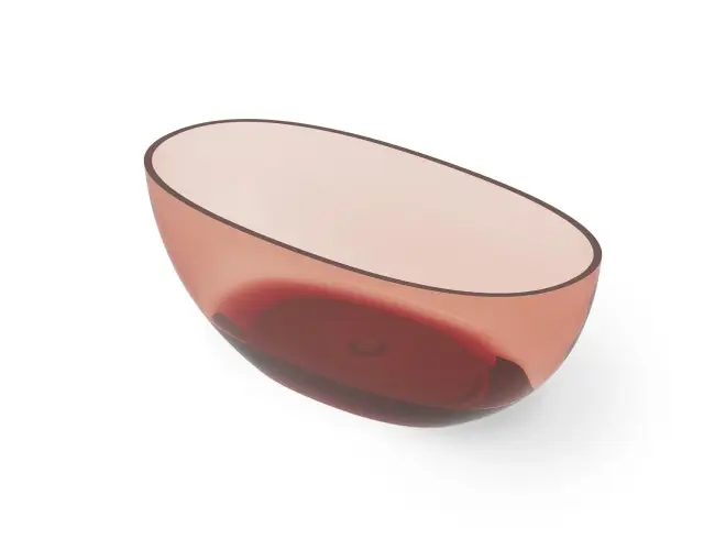 Dea Design Nature Ванна из Glasstech отдельностоящая 155x75 см, цвет: pomegranate DD8628 1550 R5