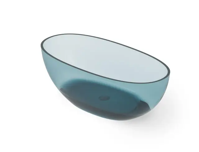 Dea Design Nature Ванна из Glasstech отдельностоящая 155x75 см, цвет: dark blue DD8628 1550 R11