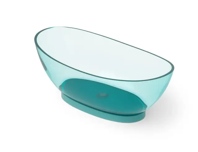 Dea Design Elegant Ванна из Glasstech отдельностоящая 155x78 см, цвет: lake water blue DD8620 1550 R8
