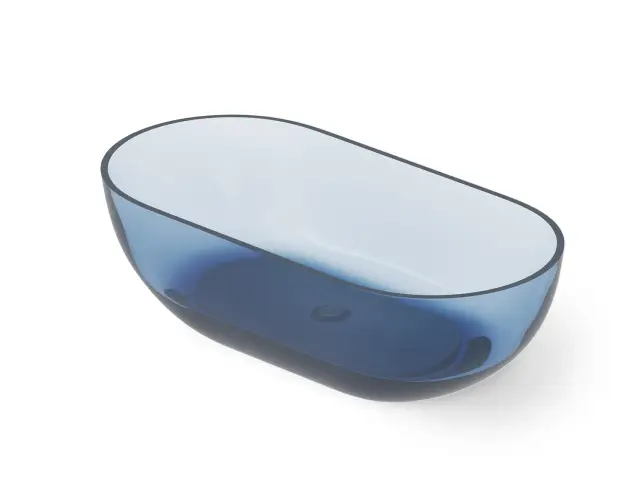 Dea Design Shadow Ванна из Glasstech отдельностоящая 140x70 см, цвет: royal blue DD8619 1400 R7