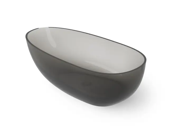 Dea Design Modern Ванна из Glasstech отдельностоящая 150x76 см, цвет: smoky black DD8608 1500 R4