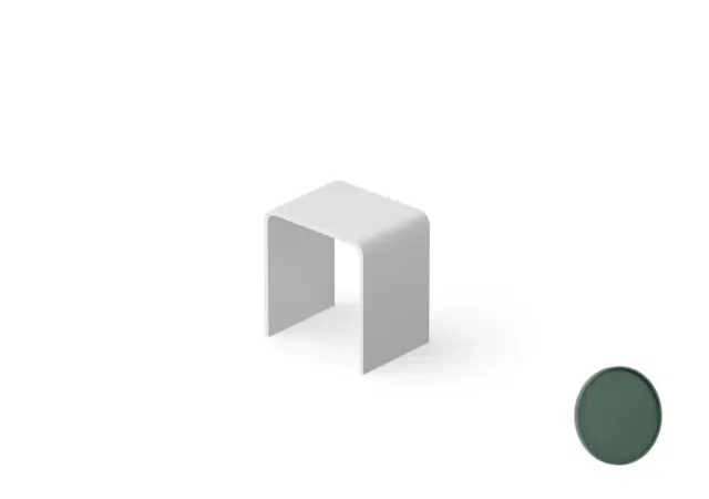 Dea Design Стульчик для ванной 40x30x43h см, Solid Surface, цвет: dark green DD3002 400 11