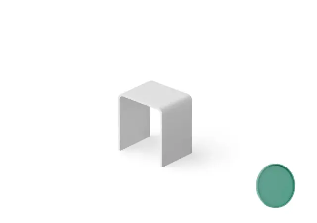 Dea Design Стульчик для ванной 40x30x43h см, Solid Surface, цвет: green DD3002 400 10