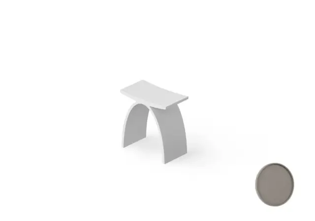 Dea Design Стульчик для ванной 42x30x43h см, Solid Surface, цвет: grey DD3001 420 3