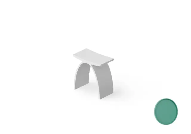 Dea Design Стульчик для ванной 42x30x43h см, Solid Surface, цвет: green DD3001 420 10
