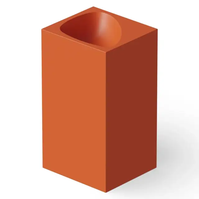 Dea Design Раковина напольная 49,5x45,5x88h см, Solid Surface, выпуск в пол, цвет: orange DD2024 495 7