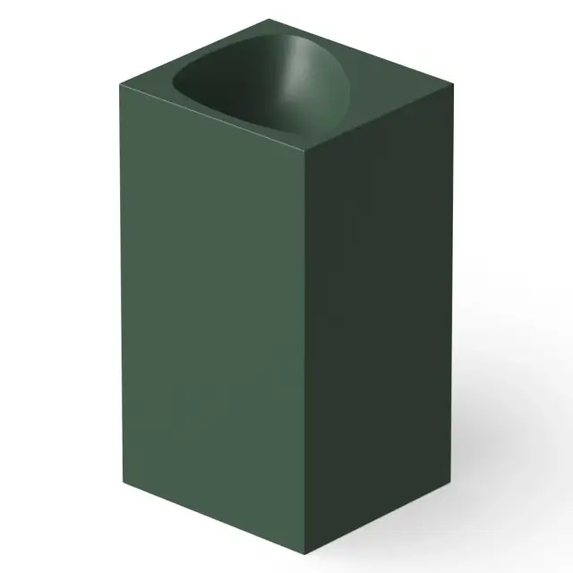 Dea Design Раковина напольная 49,5x45,5x88h см, Solid Surface, выпуск в пол, цвет: dark green DD2024 495 11