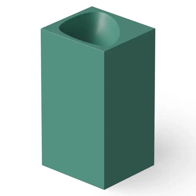 Dea Design Раковина напольная 49,5x45,5x88h см, Solid Surface, выпуск в пол, цвет: green DD2024 495 10