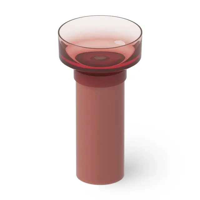 Dea Design Раковина напольная d48x90h см, Glasstech, выпуск в пол, цвет: pomegranate DD2023 480 R5