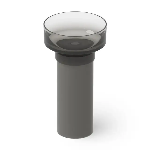 Dea Design Раковина напольная d48x90h см, Glasstech, выпуск в пол, цвет: smoky black DD2023 480 R4