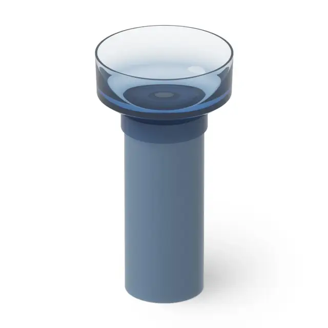 Dea Design Раковина напольная d48x90h см, Glasstech, выпуск в пол, цвет: royal blue DD2023 480 R7