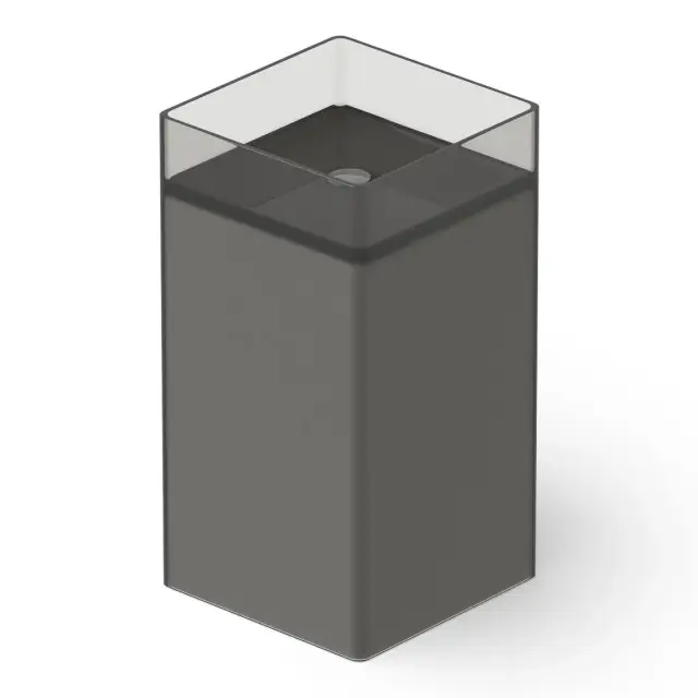 Dea Design Раковина напольная 40x40x85h см, Glasstech, выпуск в пол, цвет: smoky black DD2017 400 R4