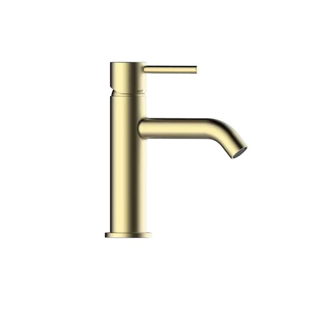 Bossini Teo Смеситель для раковины, с донным клапаном, длина излива 11,5 см, цвет: satined gold Z00701.043