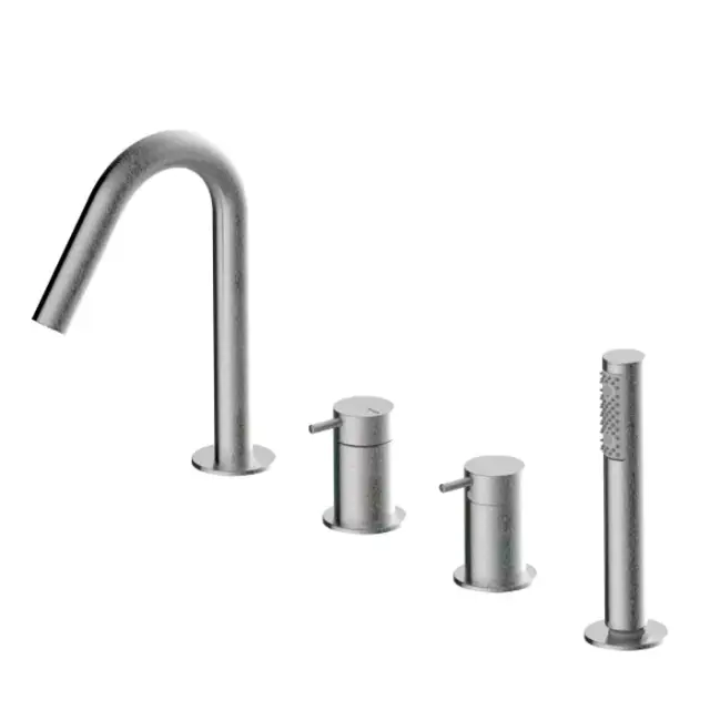 Bossini Nobu Смеситель на борт ванны, ручной душ с 1 видом струи, цвет:mat brushed stainless steel INZ228.075