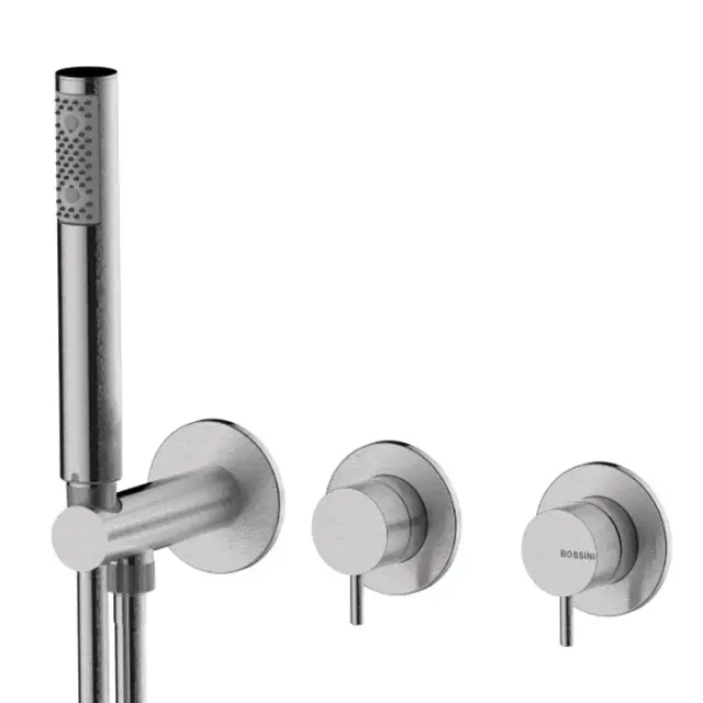 Bossini Nobu Смеситель для душа встраиваемый, на 2 потребителя, цвет: mat brushed stainless steel INZ226.075