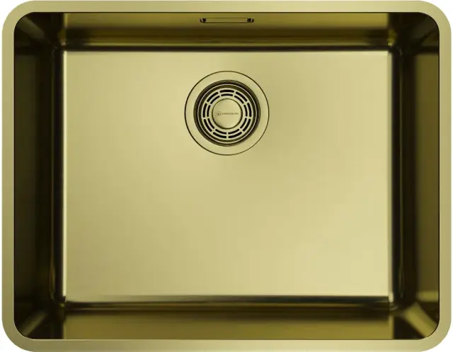Omoikiri Кухонная мойка 53x41,5 см, из нержавеющей стали, с переливом, цвет: светлое золото 4997409