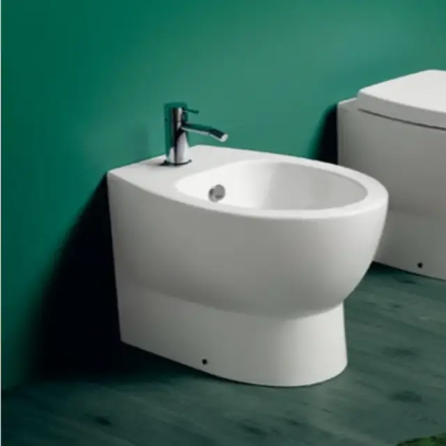 Simas Lft Spazio Биде напольное 35х53 см c 1 отверстием под смеситель и переливом, цвет: белый глянц LFT23 bi*1