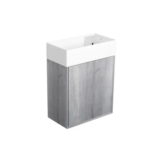 Simas Agile Тумба под раковину AG50, подвесная 50х52х27h см, 1 дверца, цвет: barrique/bianco matt AGM50 BIANCO MATT/ BARRIQUE