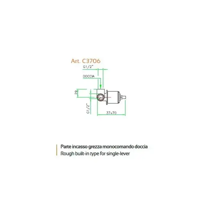 Nicolazzi Встраиваемая часть однокомандного смесителя для душа C3706