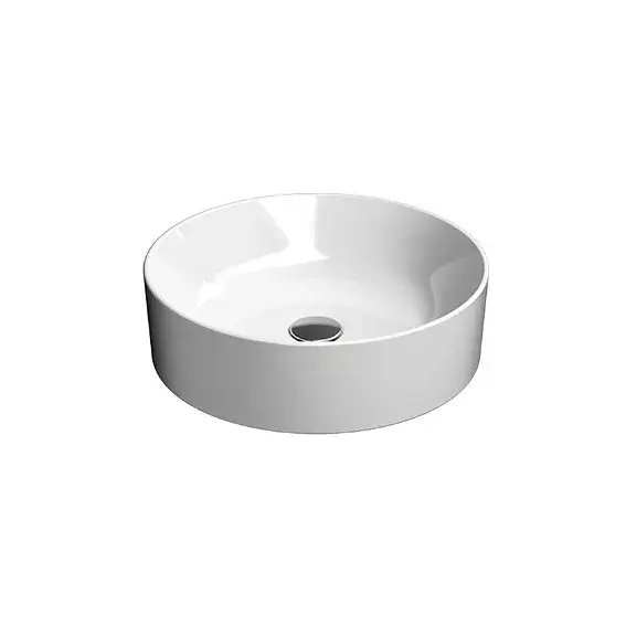 GSI Kube Раковина чаша d45x13h см, без перелива, с д/к, цвет: белый глянцевый 9427PVC11