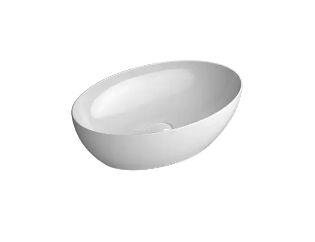 GSI Pura Раковина чаша 60x42x16h см, без перелива, с д/к, цвет: белый глянцевый 8842PVC11