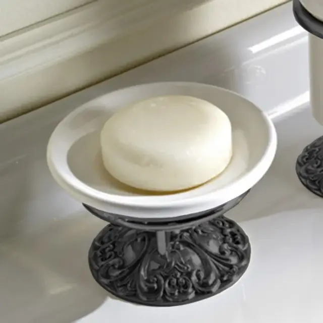 Sbordoni Flora Мыльница с керамической чашей, настольная, цвет: черный никель FL200NN