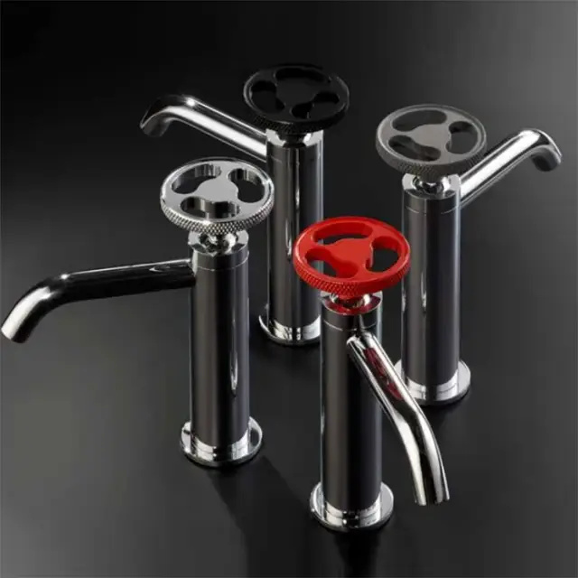 Maier Twist Смеситель для раковины, на 1 отв., цвет: хром/красный 47 002CRRO