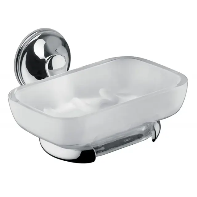 Bongio Fleur Blanc Мыльница со стеклянной чашей, подвесная, цвет: хром 11015CR00