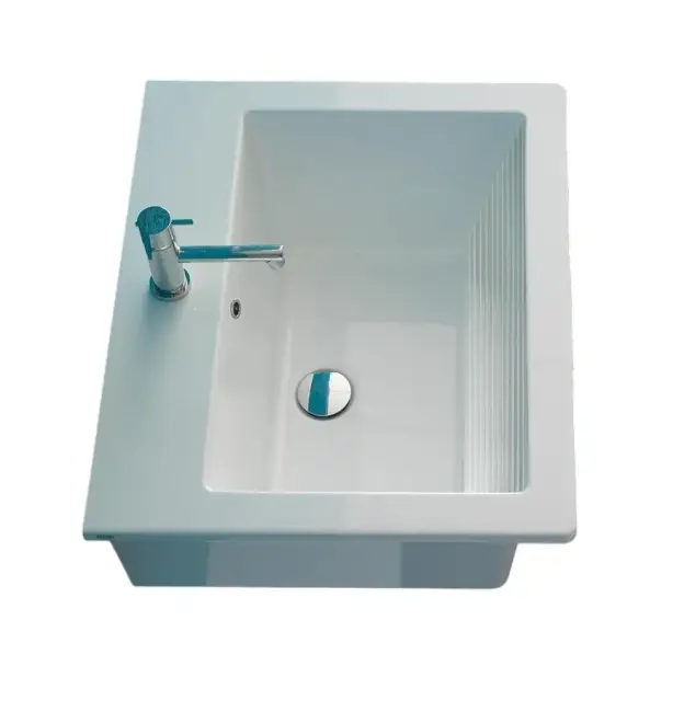 Globo Forty3 Раковина подвесная 60x50 см, с 1 отв. под смес., переливом и креплением, цвет: белый FO063BI