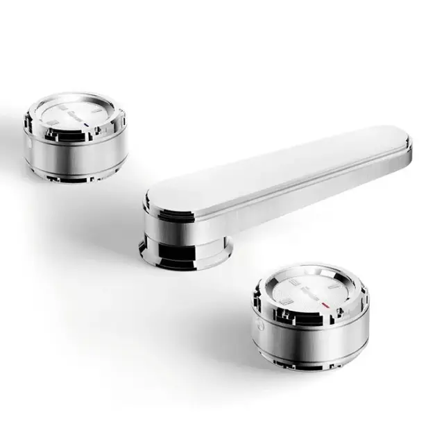 Stella Timeaster Смеситель для раковины, на 3 отверстия, цвет: хром, ручка белая TL 00021 CR00BI