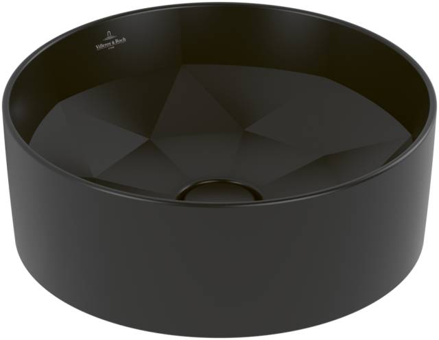 Villeroy & Boch Octagon,  Раковина накладная без перелива Pure Black 5A5640R7
