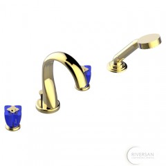 THG Pуtale de cristal bleu Смеситель для ванны, цвет: золото/синий хрусталь 215604