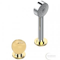 THG Pomme cristal lustré or Ручной душ на борт ванны, на 2 отв., цвет: хром/золото/золотой кристал 390857
