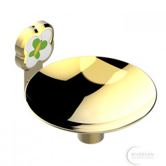 THG CAPUCINE VERT DECOR PLATINE Мыльница подвесная ø150 мм., декор зеленый, цвет: полированное золото 404512