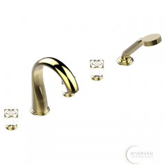THG Petale de Cristal clair lisere dore Смеситель для ванны, цвет: золото/прозрачный хрусталь с золотым декором 074481