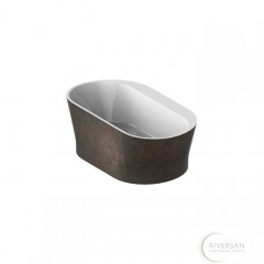 THG Monceau Ванна 180x95x60см., отдельностоящая, асимметричный борт, цвет: белый матовый/текстур. метал. бронза 405783