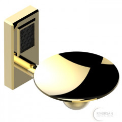 THG Métropolis cristal noir Мыльница металлическая ø 10см., подвесная, цвет: золото/черный хрусталь 406170