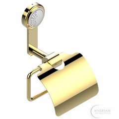 THG Держатель для туалетной бумаги с крышкой, подвесной, цвет: золото 406022