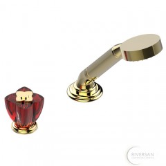THG Petale de Cristal rouge Ручной душ на борт ванны, на 2 отв., цвет: золото/красный хрусталь 215680